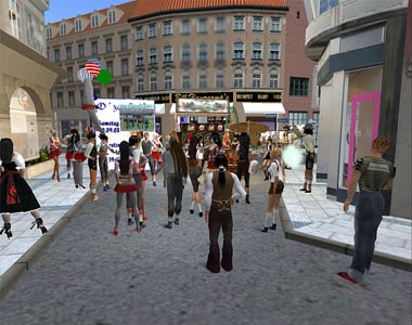 Die virtuelle Wiesn 2008 war mit ca. 30.000 Besuchern ein ein riesen Erfolg. Hier ein Bild vom Einzug.